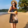 thumbnail image 3 of Fotbe Animal Cat Vestido de Verano sin Mangas para Mujer – Vestido Midi Línea A, Estilo Camiseta Floral, Vestido Playero Casual y Fluido, 3 of 7