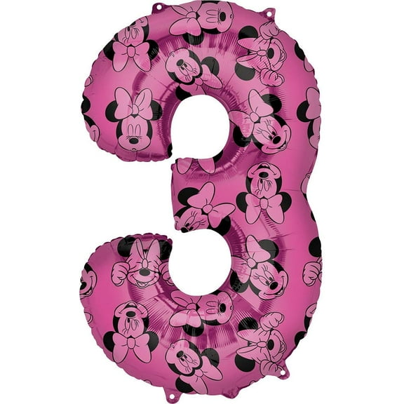 Anagram Minnie Mouse 3rd #3 Third Pink Birthday Forever 34" Mylar Balloon