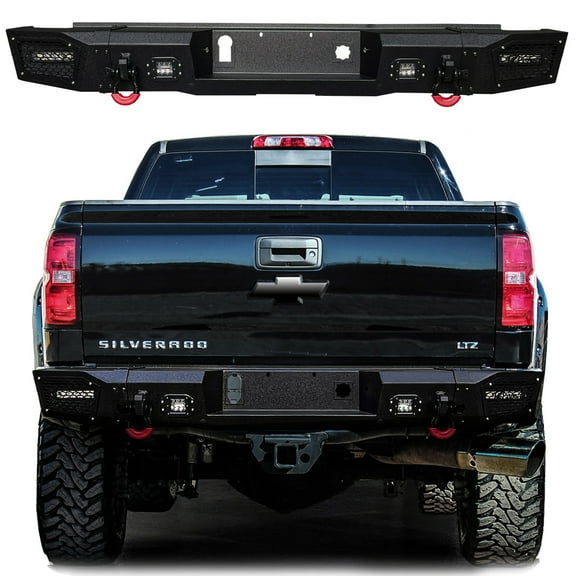 Vijay Rear Bumper for 2015-2019 Chevrolet Silverado 2500HD/3500HD with Aluminum LED Lights