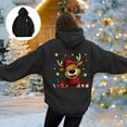 thumbnail image 4 of larppty Christmas Sweatshirts for Women Reindeer Graphic Oversized Fleece Hoodies Xmas Holiday Sweater with Pocket (Black, 3XL), 4 of 8