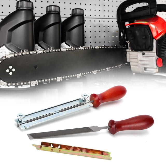 Nimomo Chainsaw File Kit Practical Chainsaw Sharpening File Filing Kit Durable Guide Bar Chain Sharpen Depth Gauge Saw Files Hand Tool Set