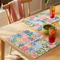 thumbnail image 4 of Abstract Spring Flower Placemats Set&nbsp;of&nbsp;6 Retro Colorful Simple Print Heat Insulation Washable Place Mats, Non-Slip Table Mats for Dining Table Party Kitchen Decor,13x19 Inch, 4 of 9