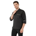 thumbnail image 4 of MONK ITALY Men's Multi-Color 3/4 Sleeve Single Breasted Chef Coat, Sizes XS-6XL, 4 of 7