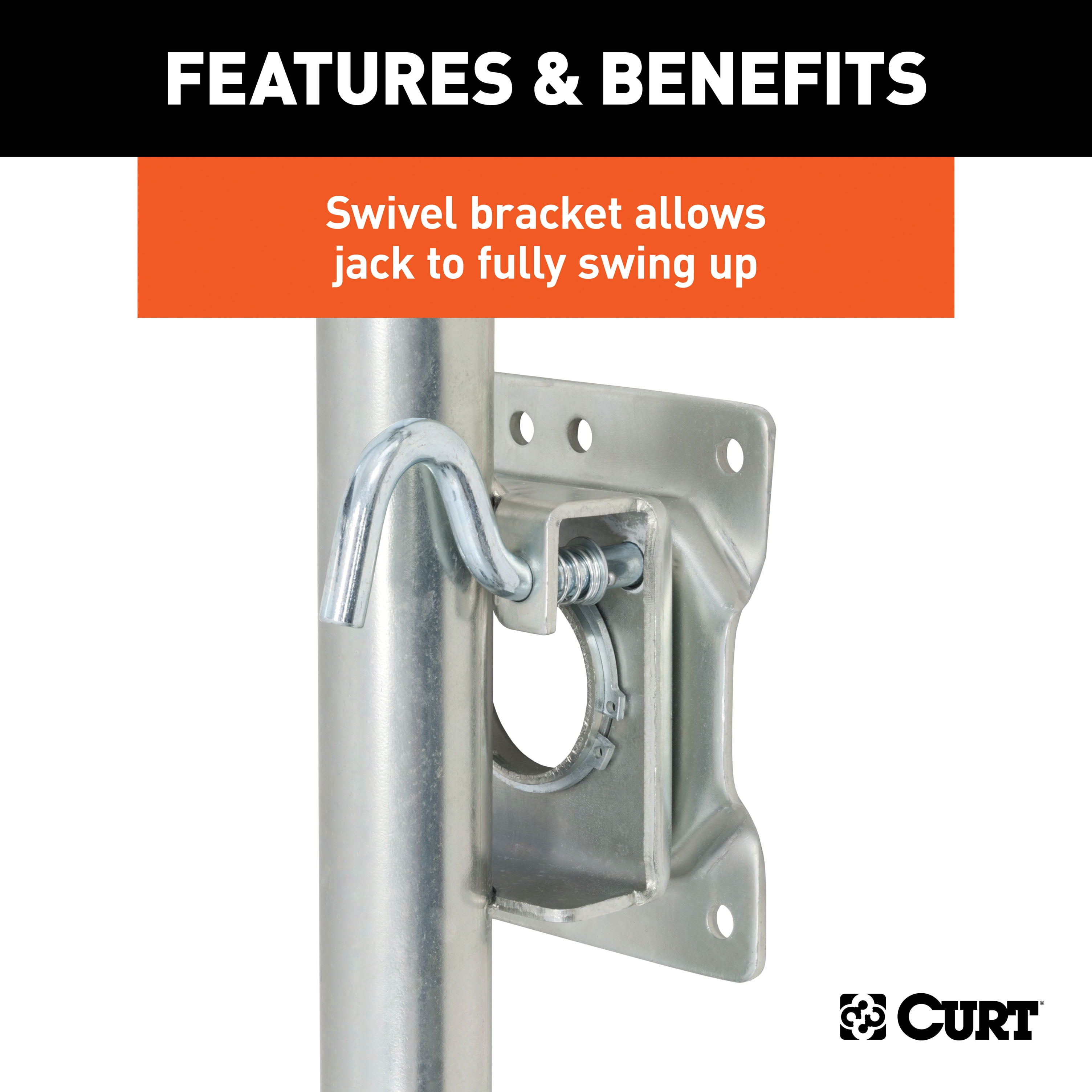 CURT 28156 Marine Boat Trailer Jack with 6-Inch Wheels, 1,500 lbs. 10-3/8 Inches Vertical Travel
