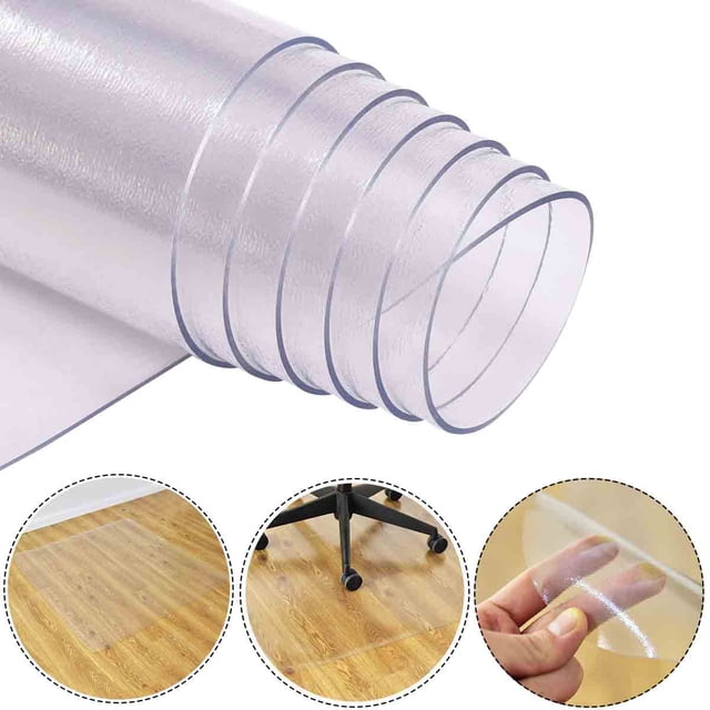 Patiojoy 47" x 47" PVC Clear Floor Mat Under-chair Protector For Home Office