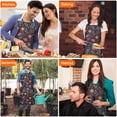 thumbnail image 4 of Pioneer Flower Floral Print Pattern Apron for Women and Men, Cotton Linen Waterproof with Pockets, Adjustable, 33x27 Inch for Kitchen, Gardening, BBQ, Salon, 4 of 6