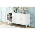 thumbnail image 6 of 4-door Sideboard Storage Cabinet In White. For Living And Dining Rooms. Two Large Cabinets With Adjustable Shelves. Constructed Of Solid Rubber Wood . 150lbs Tabletop Load-bearing, 66lbs Shelf, 6 of 7