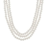 Handpicked A Quality 7-8mm White Freshwater Cultured Pearl Strand Endless 100" Necklace