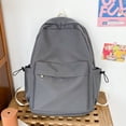 thumbnail image 3 of AMERTEER Teens Fashion Backpack Solid Zipper Large Capacity Nylon Backpack (White), 3 of 9