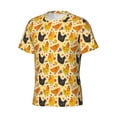 thumbnail image 5 of Vsdgher Funny Chicken Print Men's Dry Fit Mesh Athletic Shirts Moisture Wicking Tennis T-Shirt Tops, 5 of 9