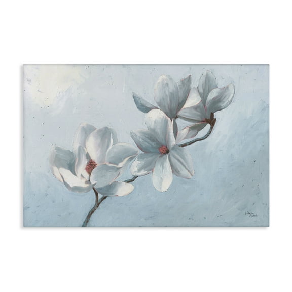 Stupell Industries Budding Magnolia Blooms Botanical & Floral Painting Gallery Wrapped Canvas Art Print Wall Art, 24 x 16