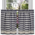 thumbnail image 4 of bed bath n more Classic Navy Cotton-blend Buffalo Check Kitchen Curtain Set or Separates tier pair 24x58, 4 of 5