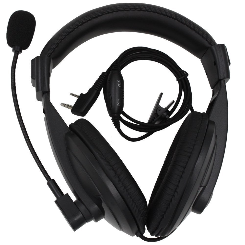 TENQ Professional Noise Cancelling Overhead Earpiece Headset with Boom