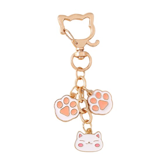 Cartoon Cats Print Bag Charm Keychain Accessory Bags Pendant Keychain Backpack Decors For Women And Students