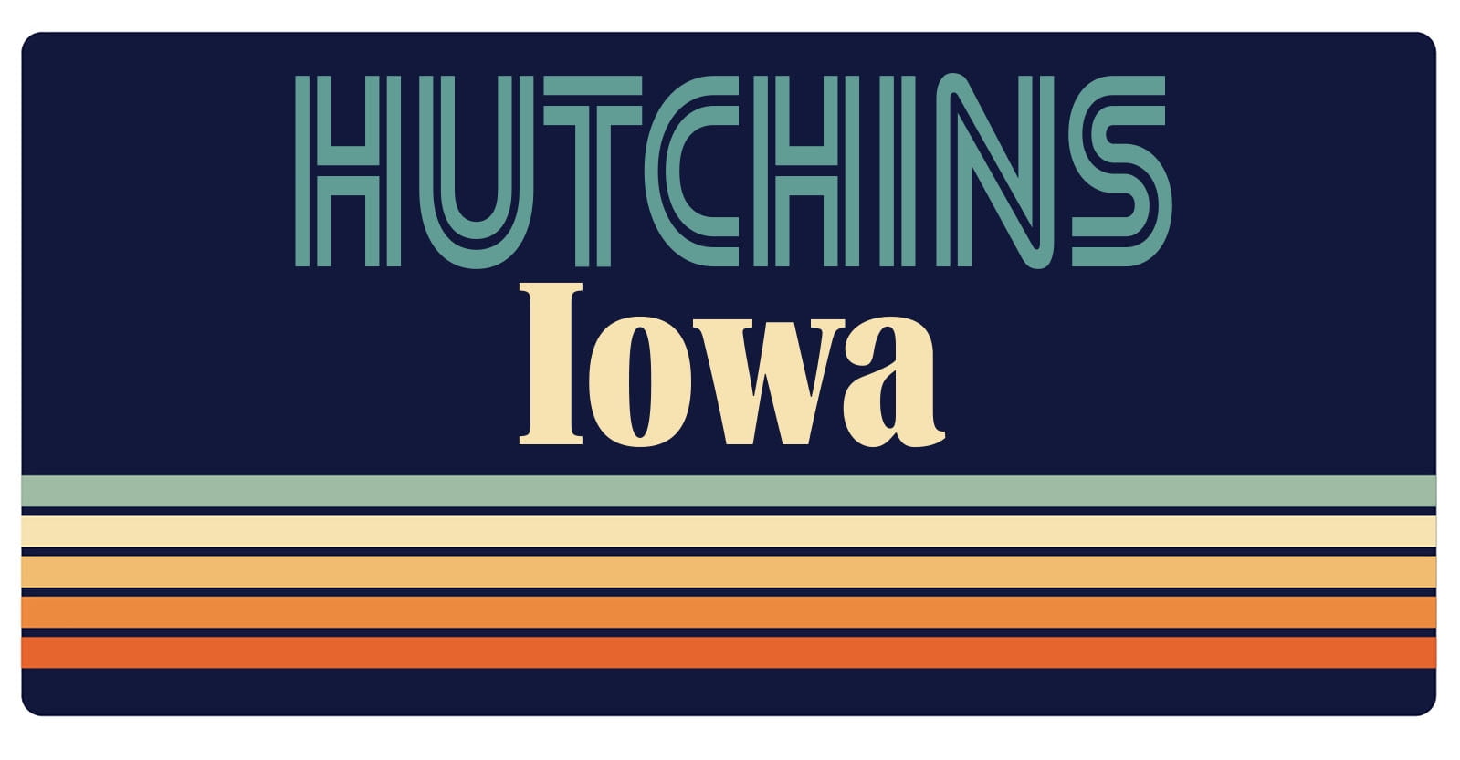 Hutchins Iowa 5 x 2.5Inch Fridge Retro Design