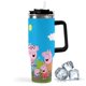 thumbnail image 1 of Peppa Pig Vaso aislado de acero inoxidable con asa, diseño temático, regalo para familia, amigos y fans; incluye pajita y encaja en el portavasos estándar, 40 oz, 1 of 6