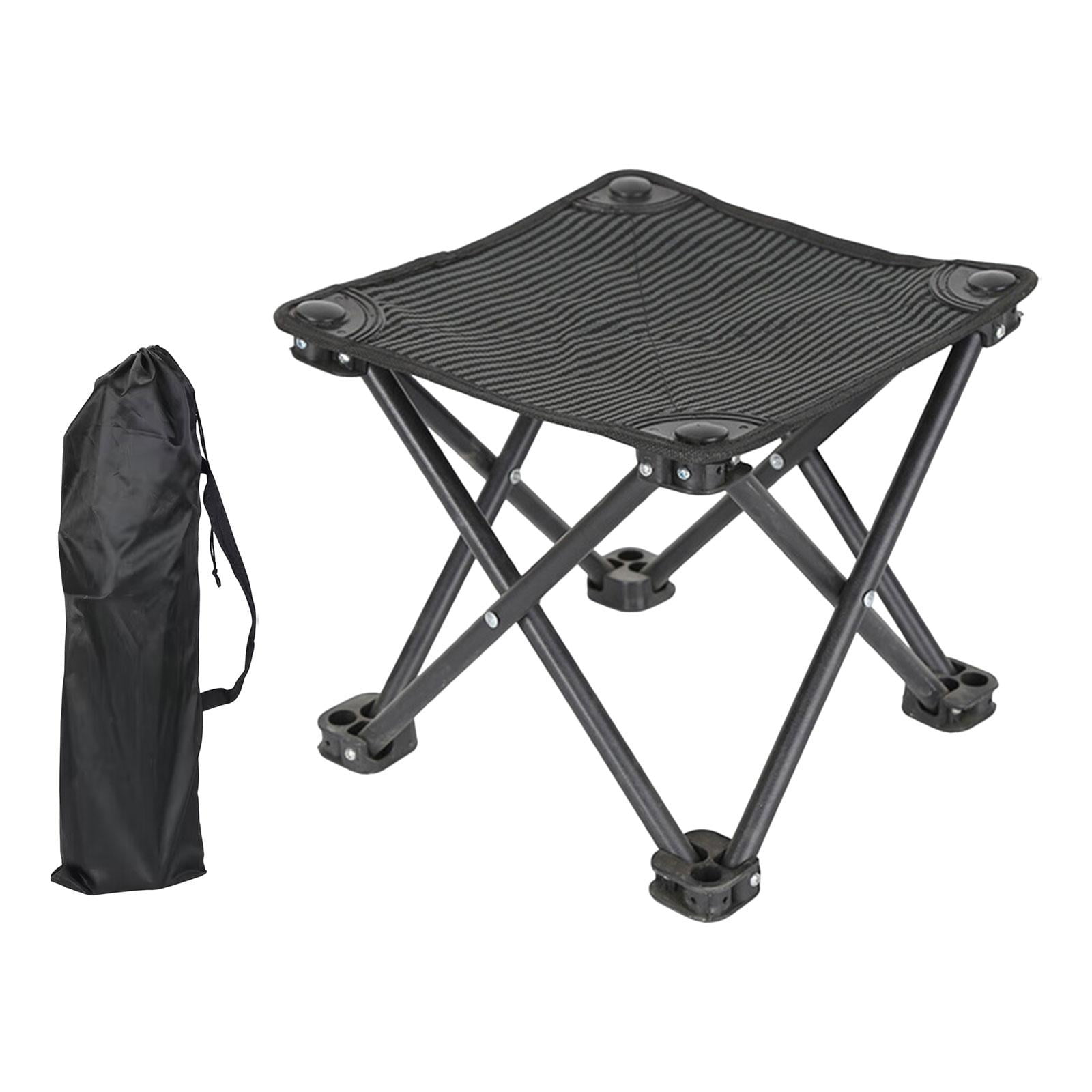 Foldable Camping Stool with Footrest for Adults, Small Chair