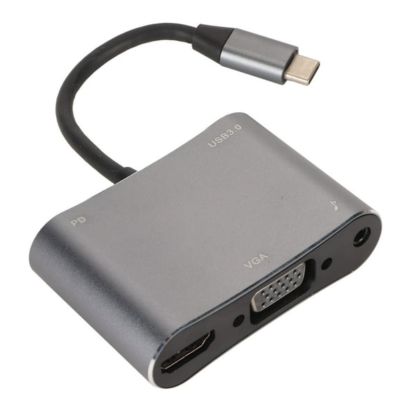 Type C To VGA Adapter, 87W PD VGA Docking Station 5 in 1 Fast Charging for Computer for Phone