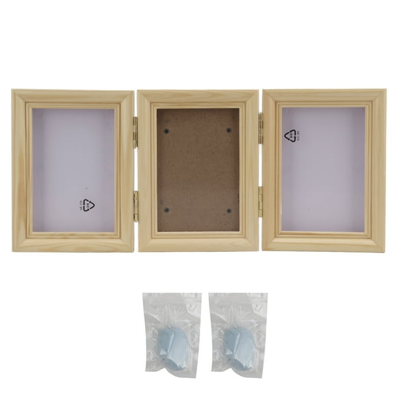 Pet Paw Print Keepsake Frame Wooden Pet Paw Print Memorial Photo Frame with Pawprint ClaysBule Clay Log Frame