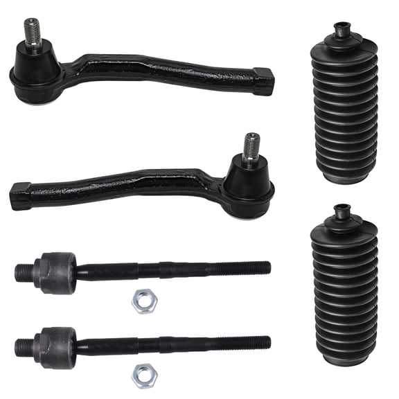 Detroit Axle - Front 6pc Tie Rods for Chevrolet Aveo Aveo5 Pontiac G3 Wave Wave5 Suzuki Swift , 4 Outer Inner Tie Rod Ends 2 Boots Replacement