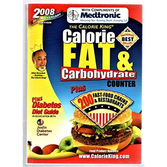 Pre-Owned 2008 Calorie King Calorie, Fat & Carbohydrate Counter, 9781930448162, 1930448163, Paperback, 20th anniversary edition