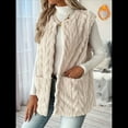 thumbnail image 4 of Chaleco de Peluche para Mujer, Cómodo Cárdigan Sin Mangas con Cremallera y Bolsillos Lechoso XL, 4 of 8