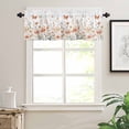 thumbnail image 7 of Pink Flower Kitchen Curtains and Valances Set, Watercolor Butterfly Wildflower Vintage Plant Rod Pocket Window Valance Window Curtain Panels for Living Room Bedroom Laundry, 27.5x24in, 3 Pieces, 7 of 7