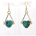 thumbnail image 3 of Blue Multicolored Sea Sediment Jasper Heart Gold Earrings BMSSJGE2, 3 of 8
