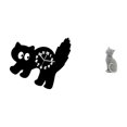 thumbnail image 1 of Reloj De Pared Acrílico Y Estatua De Gato. Figura Decorativa De Resina Coleccionable Para Estudio, Dormitorio, Cocina, Sala De Estar, Entrada Y Estantería., 1 of 8