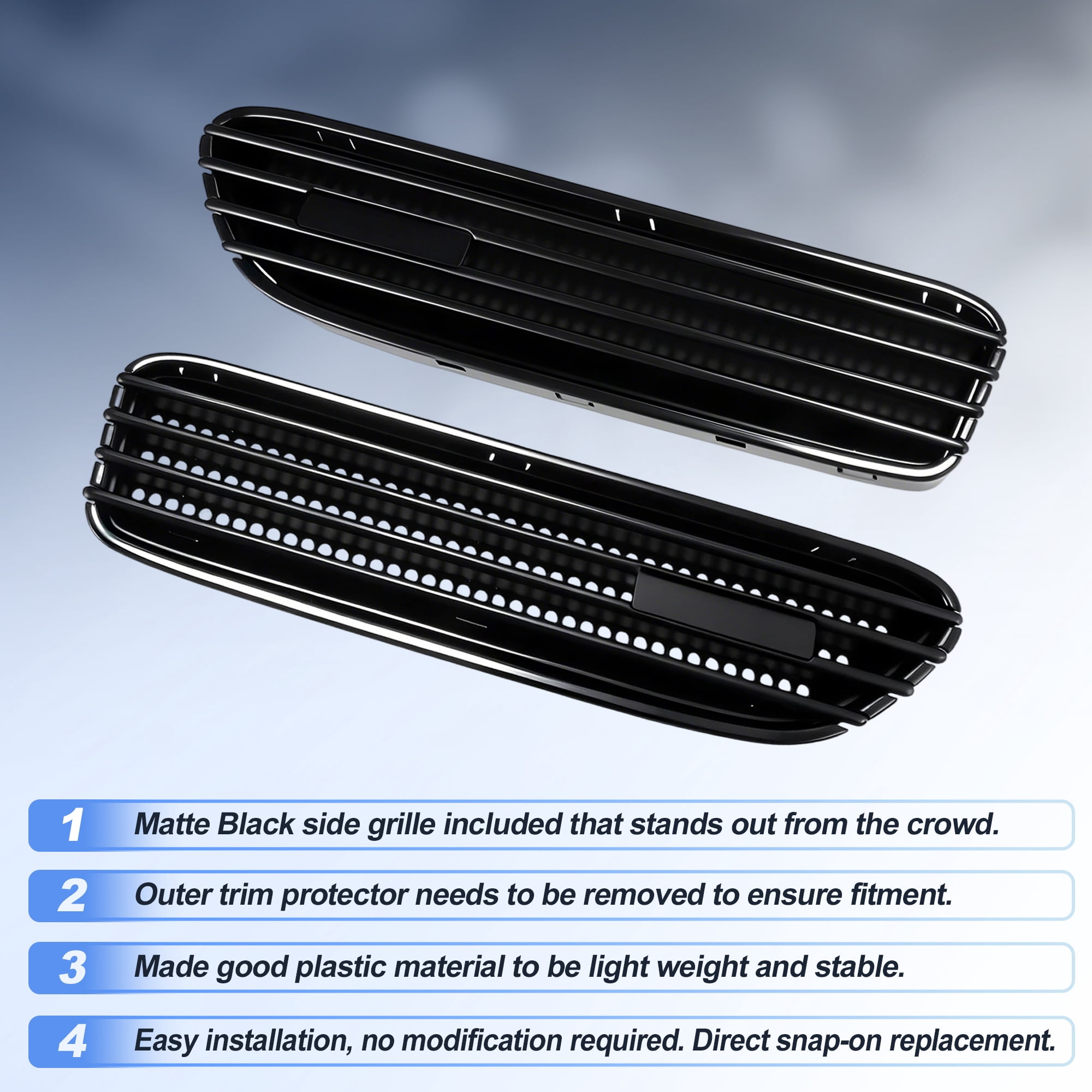Unique Bargains Matte Black Front Fender Air Vents Trim Cover for BMW E46 M3 2001-2006