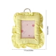 thumbnail image 3 of WeDecorBay 3 Inch Clear Window Photo Card Holders Ruffle Lace Design Lightweight Keychain Pouch for Student Earbud Coin Storage Backpack Organizer Daily Use Yellow,Free Size, 3 of 6