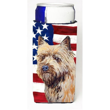 

Carolines Treasures LH9020MUK USA American Flag with Cairn Terrier Michelob Ultra bottle sleeves for slim cans 12 oz.