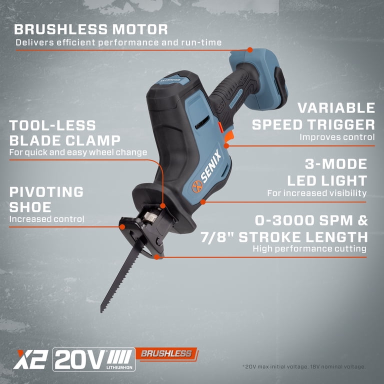 SENIX 20V Max Brushless Reciprocating Saw Kit photo 2