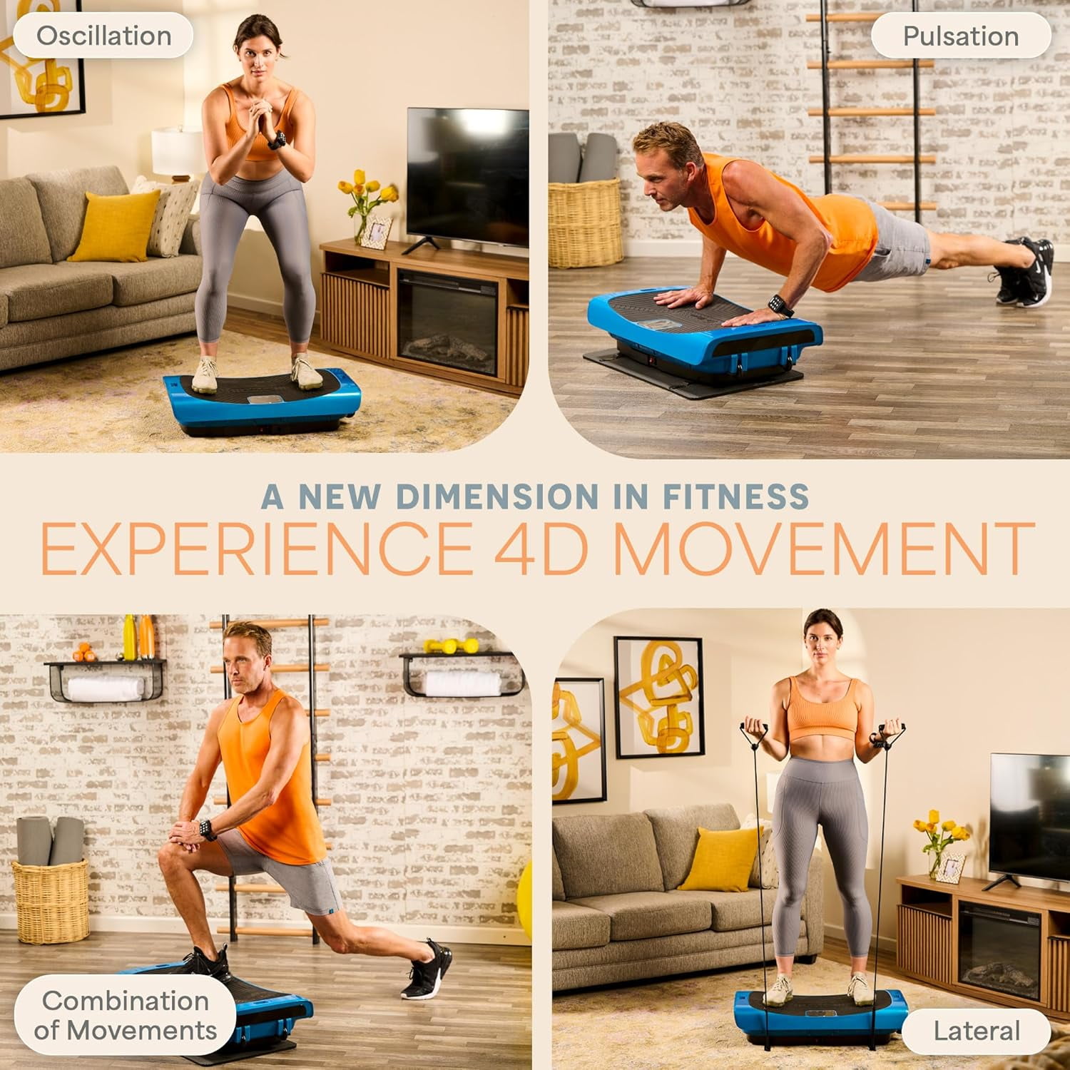 Lifepro Rumblex Pro 4D Vibration Plate Exercise Machine – Full Body Vibrating Plate for Weight Loss, Circulation, Recovery & Home Fitness Training - Blue