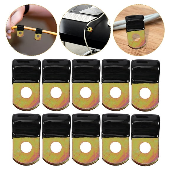 Masteelf  50 Pcs Cord Management Clips Stainless Steel Cable Clamp