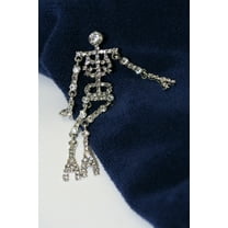 Rhinestone Halloween Skeleton Pin Brooch