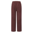 thumbnail image 6 of GA WEIHUA Reduced,Corduroy Drawstring Pants for Women Elastic High Waist Pull On Straight Leg Slacks Pant Casual Baggy Sweatpant(Wine,S), 6 of 6