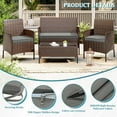 thumbnail image 4 of Gasee 3 Pack of Outdoor Seat Cushion Replacement Set Suitable for 4 Pieces of Wicker Rattan Furniture Set Sofa Chair (36x18x2, 18x18x2), Only Cover, 4 of 6
