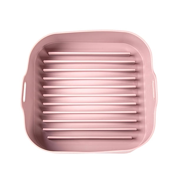 Moyic Olla para freidora de aire de 8 pulgadas, cuadrada, de silicona, antiadherente, resistente al calor, para freidora de aire, para parrilla, para Utensilios de cocina Rosado Moyic HA027011-01