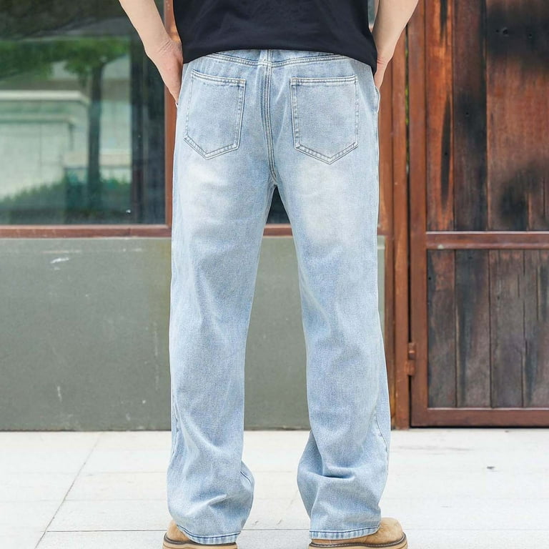 パンツ 2022SS Washed Denim Pants 44 S22SGN07DNM Men's Straight Leg Jeans Stretch Washed Denim Pants for Teens Boys