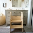thumbnail image 4 of Little Partners 3-in-1 Growing Step Stool Toddler Tower Helper Step Stool, Wooden Toddler Standing Stool for Bathroom or Kitchen, Anti-Slip Feet, Built-in Safety Hand Rails Up to 200 lbs. - Natural, 4 of 13