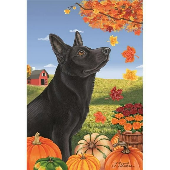 Best of Breed TP670911 German Shepherd Black Autumn Leaves Garden Flag