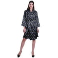 thumbnail image 3 of Moomaya Printed Womens Kimono Robes Short Satin Silk Bridal Robe Loungewear, 3 of 8