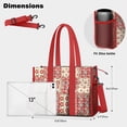 thumbnail image 5 of Teacher Tote Bag,Pioneer Flower Floral Print Pattern Teacher Utility Tote Bag,Large Work Tote Bags for Women with Multiple Pockets,Top Zipper Closure,13.8x10.6x6.7 Inch, 5 of 5