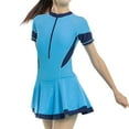 thumbnail image 1 of Maillot de Bain Fille Été Mignon Grande Taille Dentelle Manches Courtes Style Robe pour Filles Bleu 4-5 Ans, 1 of 4