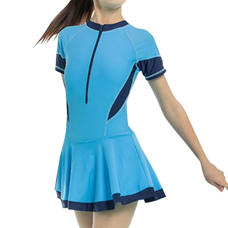 

Girls Swimwear Summer Cute Plus Size Lace Short Sleeve Dress Style Girls Swimsuit Swimwear For Girls(Size:6-7 Years)