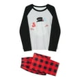 thumbnail image 4 of Christmas Family Pajamas Matching Set Hat Print Long Sleeve Tops and Plaid Pants Loungewear Soft Sleepwear, 4 of 10