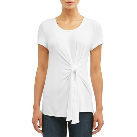 Empire Waist Short Sleeve Top - Women's Tie Waist Short Sleeve T-Shirt