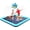 97'' Splash Pad, variant on 87'' Splash Pad for Dogs, Non-Slip Sprinkler for Kids, Square Splash Pad for Kids Ages 4-8, Splash Pads for Toddlers 1-3, Dog Sprinkler Shallow Pool, Outdoor Water Toys for Backyard, Teal
