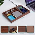 thumbnail image 4 of Valet Tray, Built in Wireless Charging Pad, Nightstand Organizer, Dresser Organizer, Mens Jewelry Box, Valet Charging Station, Faux Leather Valet Tray for Men and Women, (Black), 4 of 4